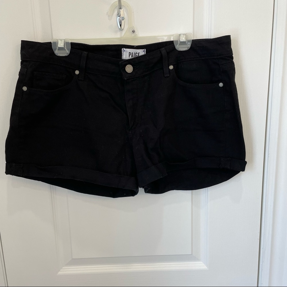 PAIGE Black Denim Jean Shorts